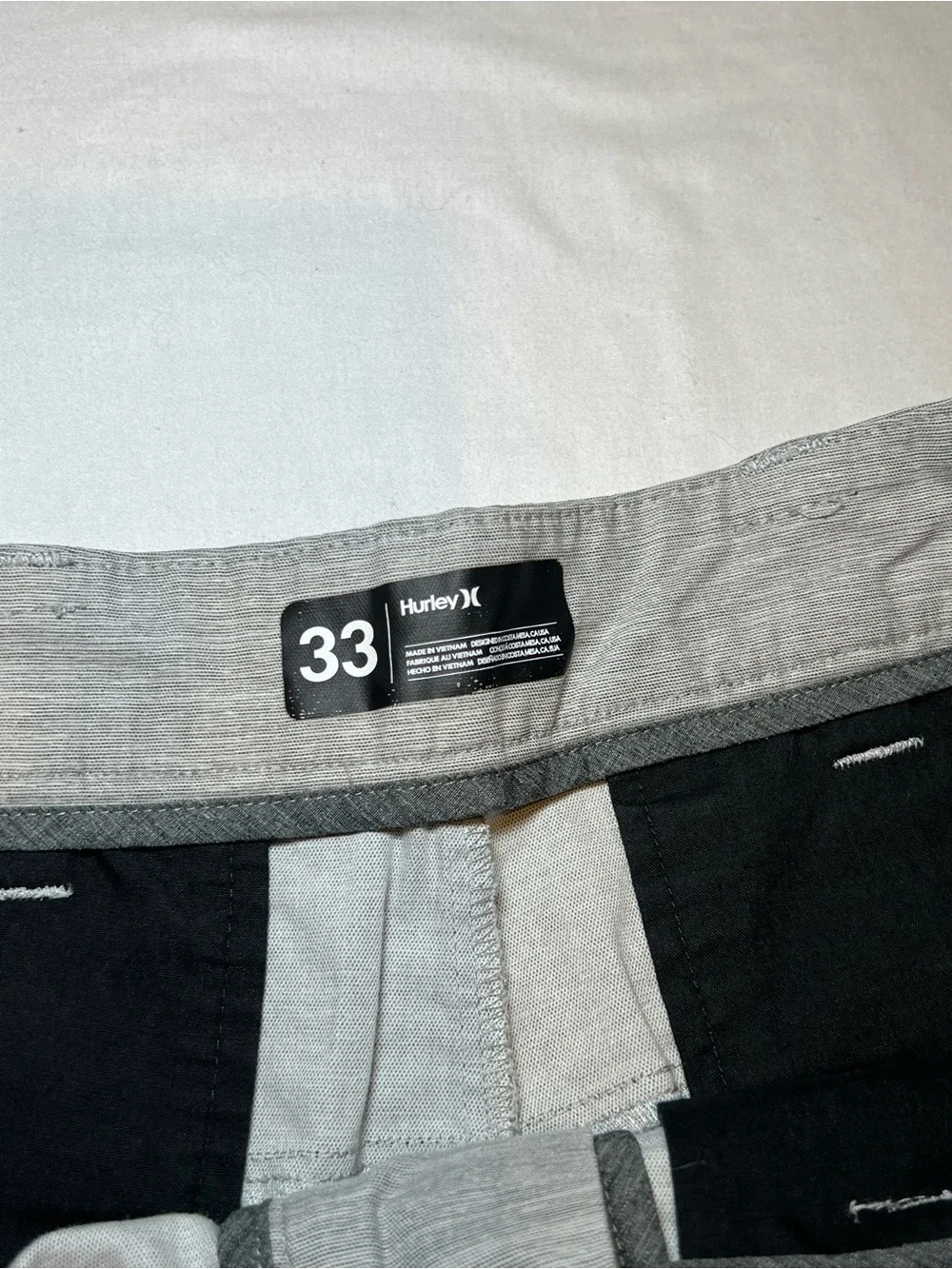 Hurley Men’s Size 33 Gray Heather Hybrid Walkshorts Casual Shorts